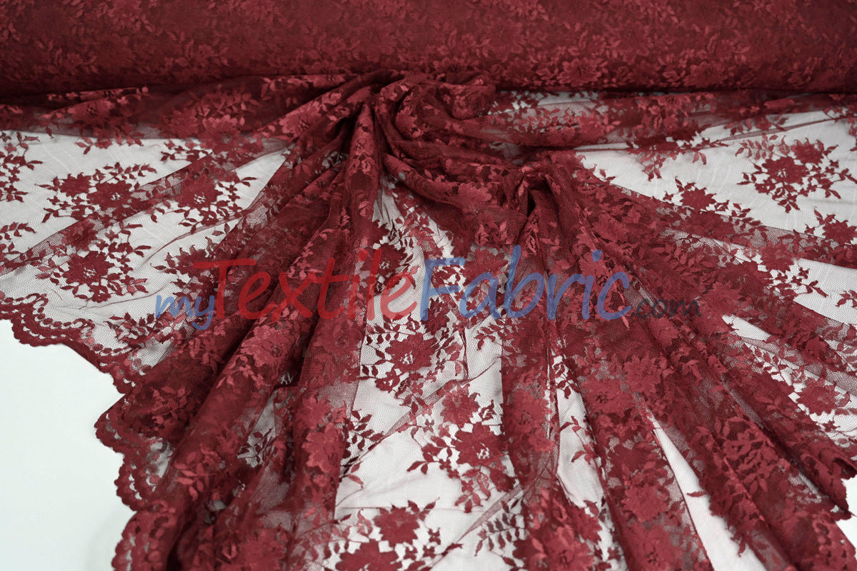 Chantilly Lace Fabric | 52” Wide | Elegant Floral Lace for Bridal & Formalwear