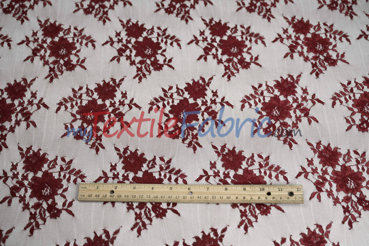 Chantilly Lace Fabric | 52” Wide | Elegant Floral Lace for Bridal & Formalwear