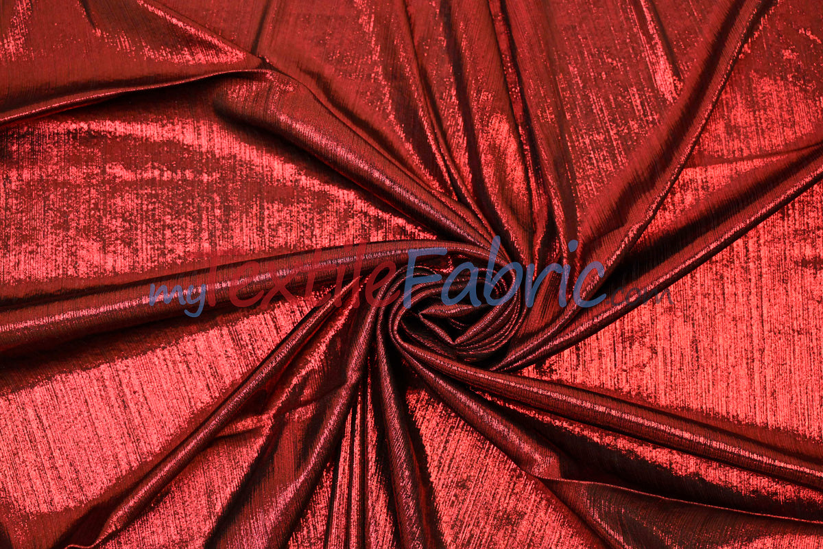 Metallic Stretch Slinky Fabric by the Yard | 58” Wide | 2 Way Stretch | Multiple Colors