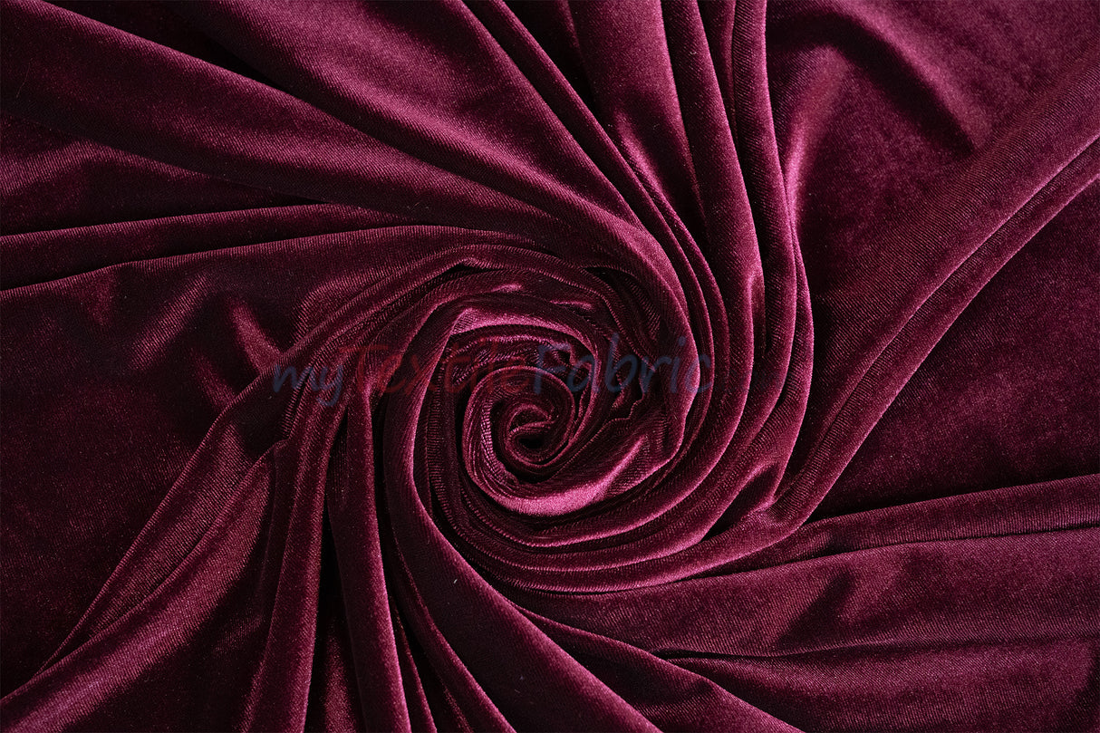 Soft and Plush Stretch Velvet Fabric | Stretch Velvet Spandex | 58" Wide | Spandex Velour for Apparel, Costume, Cosplay, Drapes |