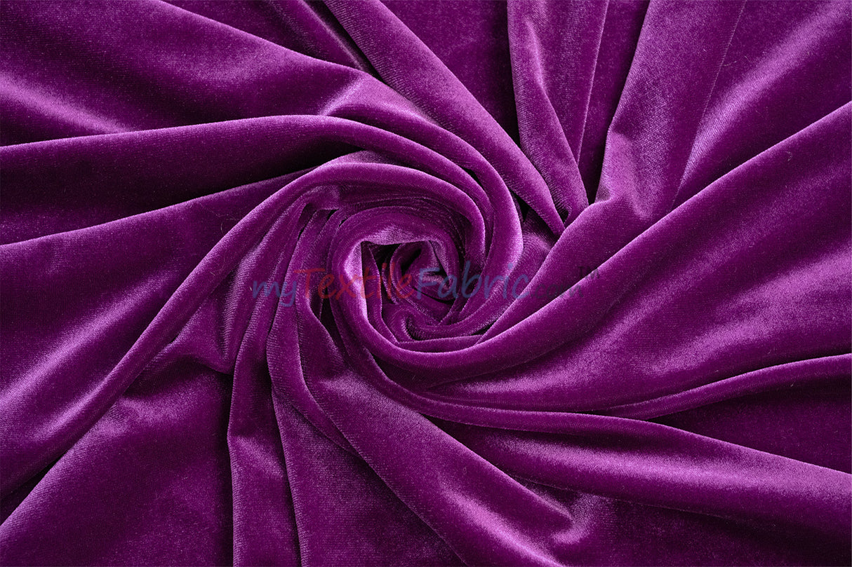 Soft and Plush Stretch Velvet Fabric | Stretch Velvet Spandex | 58" Wide | Spandex Velour for Apparel, Costume, Cosplay, Drapes |