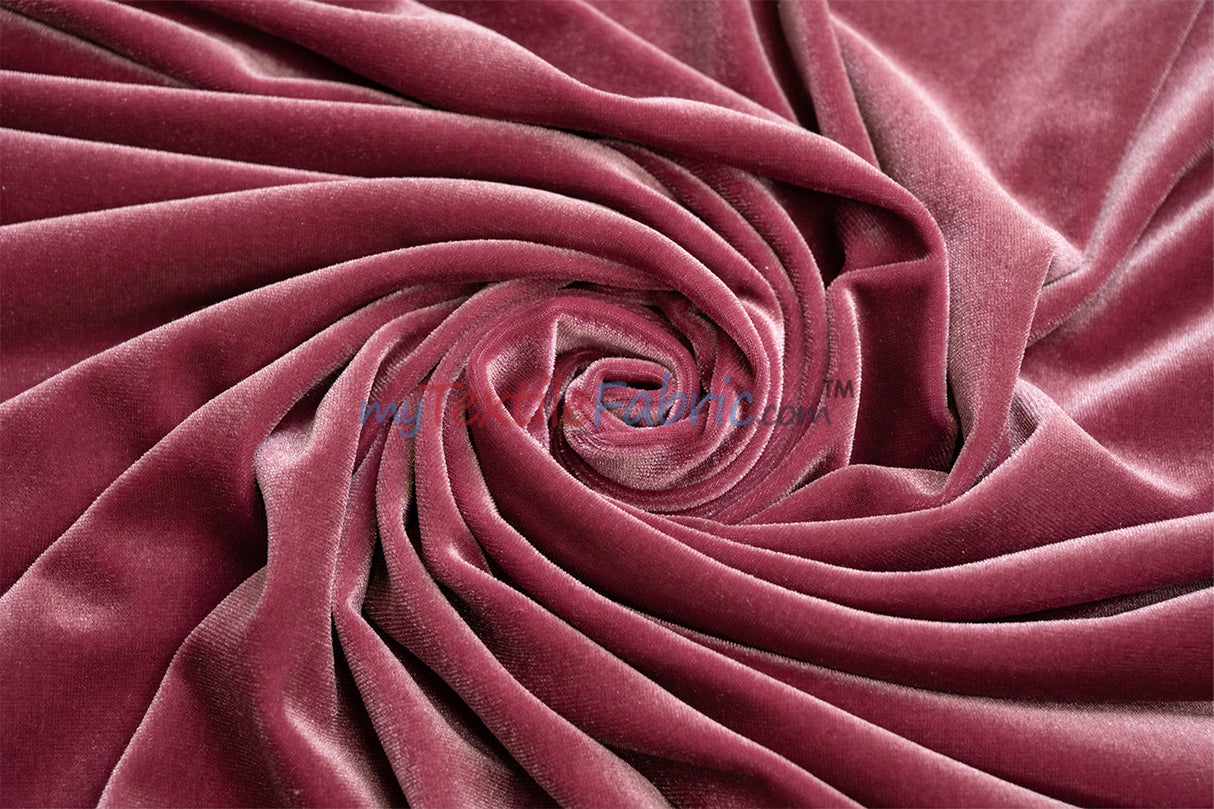 Soft and Plush Stretch Velvet Fabric | Stretch Velvet Spandex | 58" Wide | Spandex Velour for Apparel, Costume, Cosplay, Drapes |