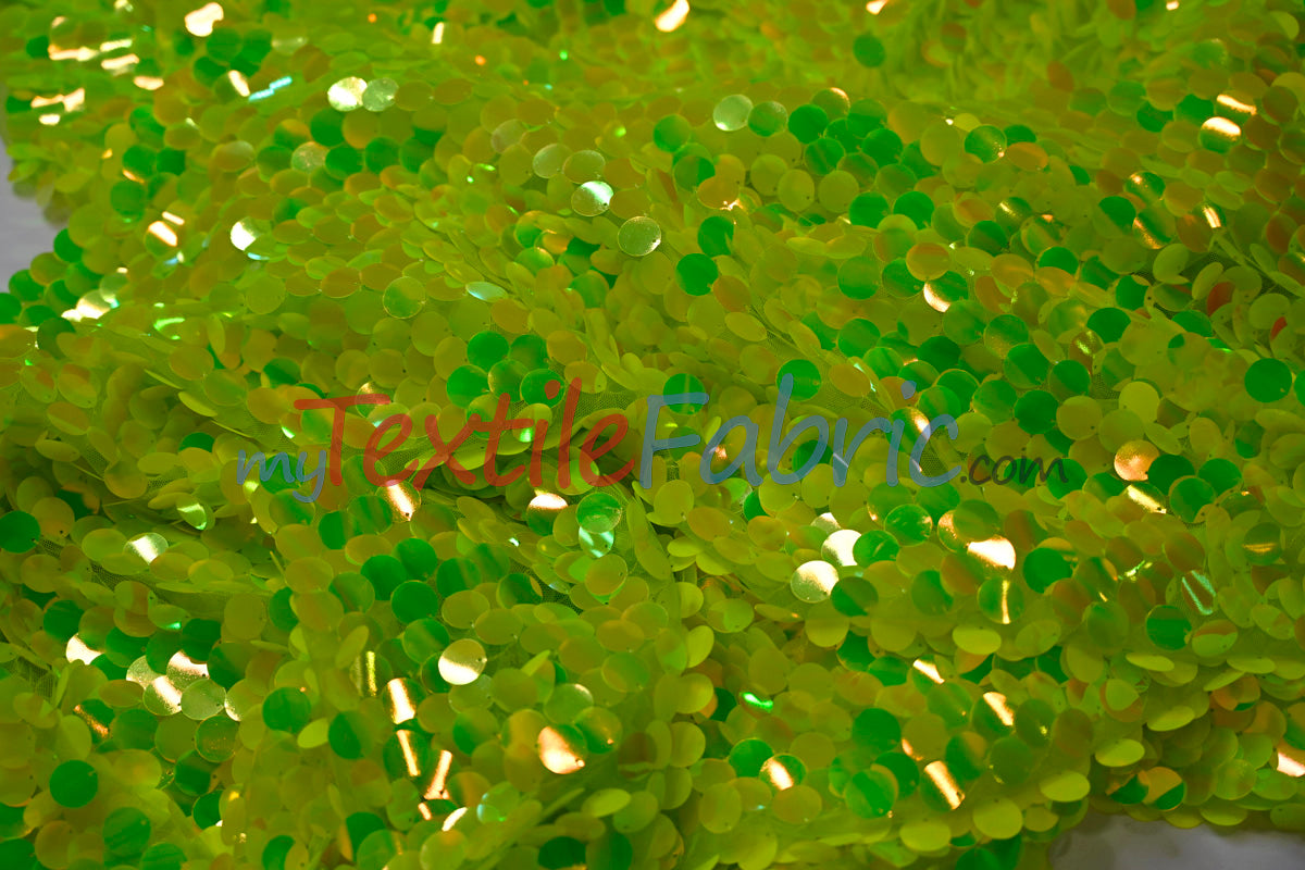 Fish Scale Paillette Sequins Fabric | 9mm Sequins Fabric | 52" Wide | Multiple Colors |