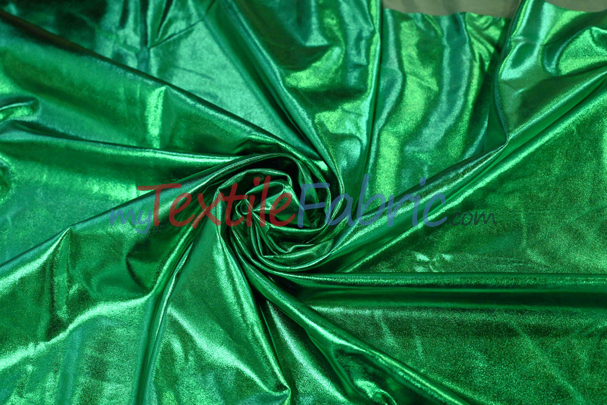 Metallic Foil Spandex Lame | Stretch Metallic Lame | Spandex Lame Fabric | All Over Foil on Stretch Knit | 60" Wide |