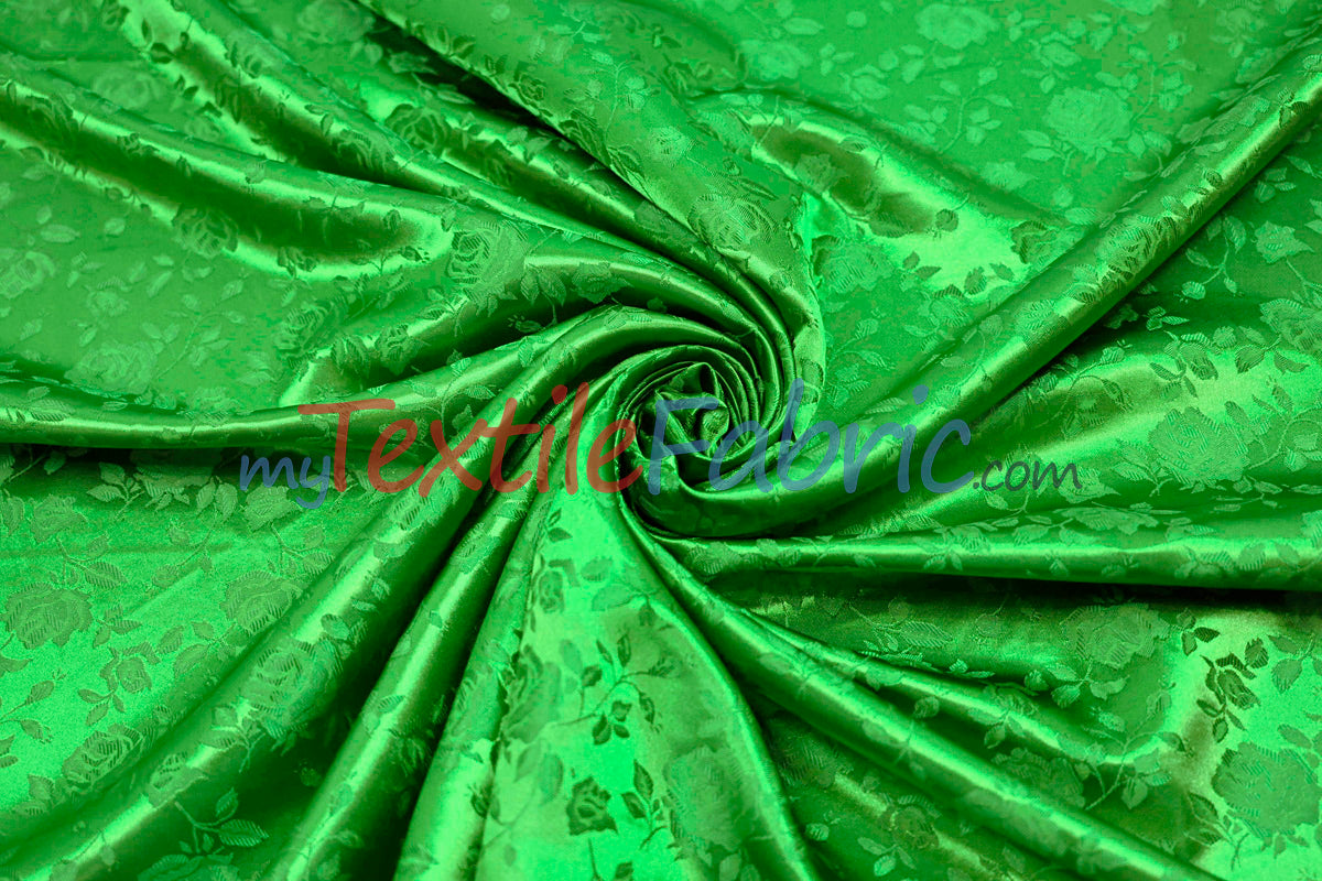 Satin Jacquard | Satin Flower Brocade | 60" Wide | Wholesale Bolt 65 Yards |