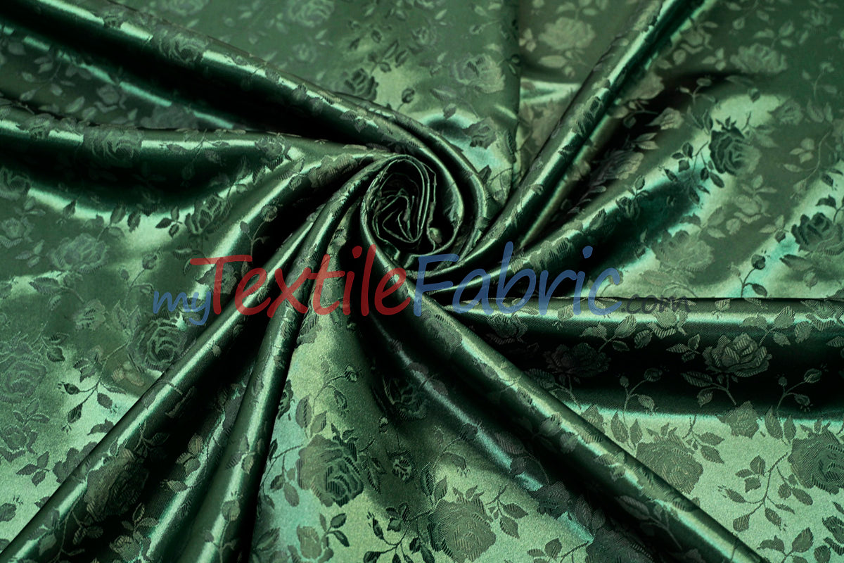 Satin Jacquard | Satin Flower Brocade | 60" Wide | Wholesale Bolt 65 Yards |