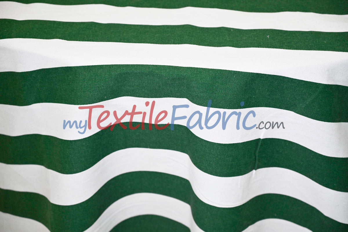 10 Oz 100% Cotton Canvas 2" Stripe | Outdoor Fabric | 60" Wide | Multiple Colors |
