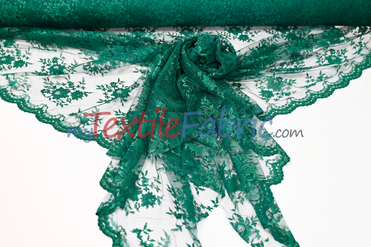 Chantilly Lace Fabric | 52” Wide | Elegant Floral Lace for Bridal & Formalwear