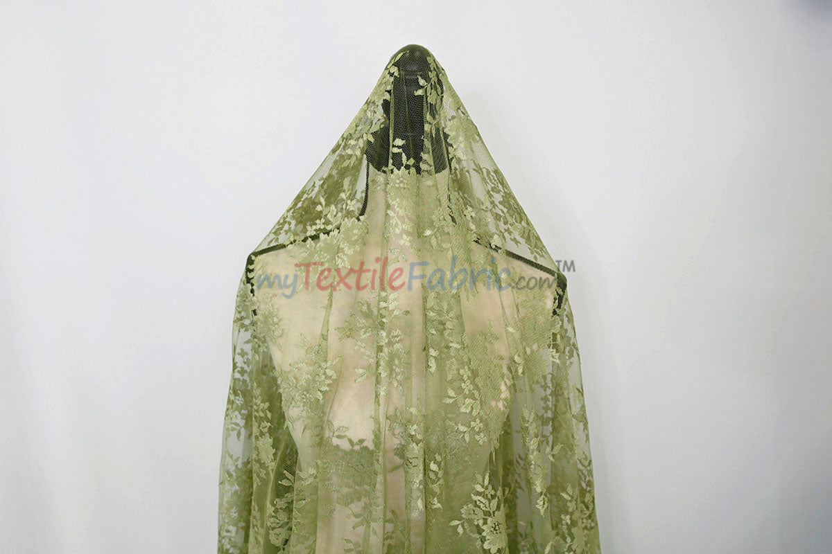 Chantilly Lace Fabric | 52” Wide | Elegant Floral Lace for Bridal & Formalwear