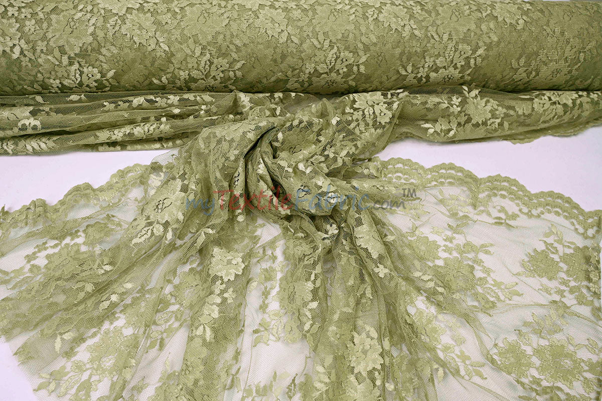 Chantilly Lace Fabric | 52” Wide | Elegant Floral Lace for Bridal & Formalwear