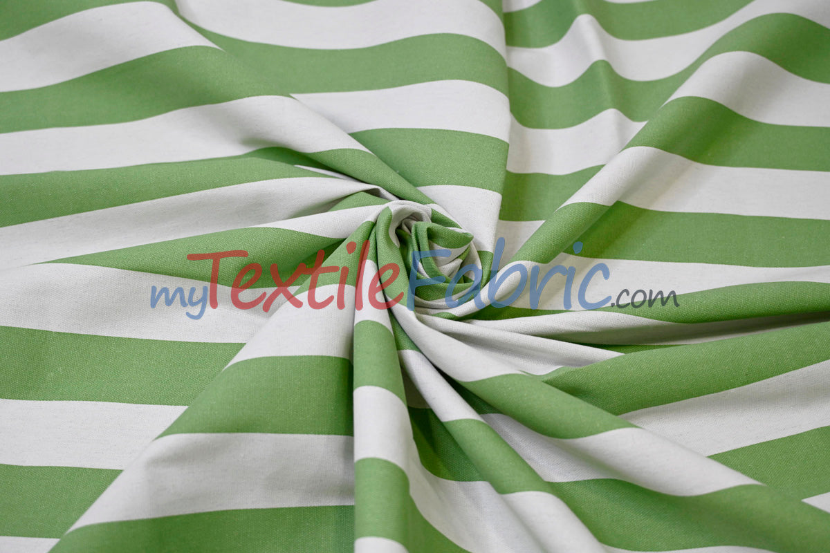 10 Oz 100% Cotton Canvas 2" Stripe | Outdoor Fabric | 60" Wide | Multiple Colors |