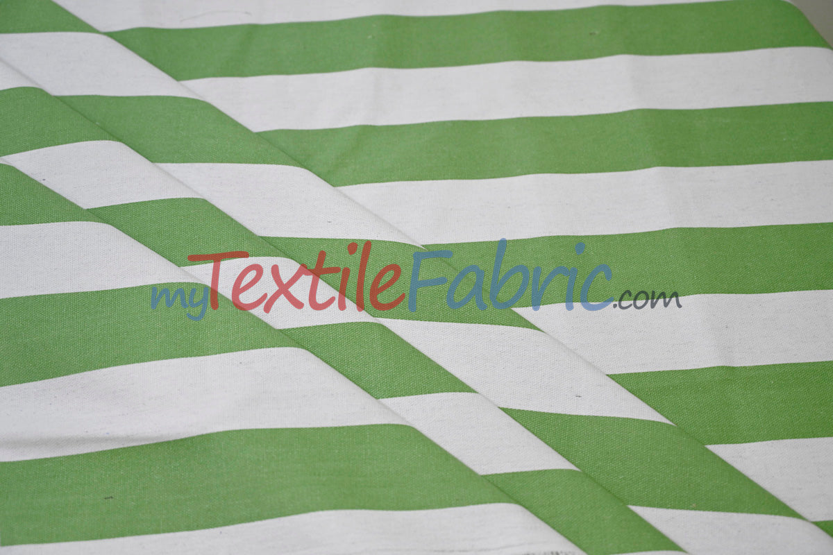 10 Oz 100% Cotton Canvas 2" Stripe | Outdoor Fabric | 60" Wide | Multiple Colors |