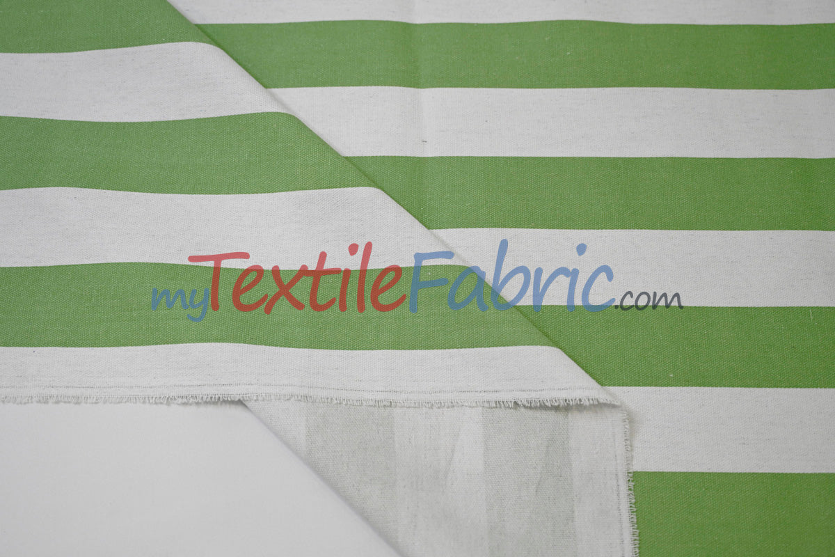 10 Oz 100% Cotton Canvas 2" Stripe | Outdoor Fabric | 60" Wide | Multiple Colors |
