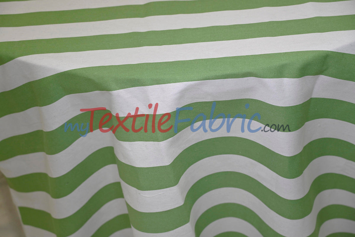 10 Oz 100% Cotton Canvas 2" Stripe | Outdoor Fabric | 60" Wide | Multiple Colors |