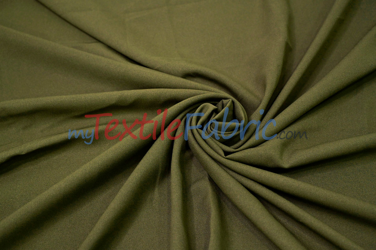 Scuba Double Knit Fabric | Basic Wrinkle Free Polyester Fabric with Mechanical Stretch | 60" Wide | Multiple Colors | Poly Knit Fabric |