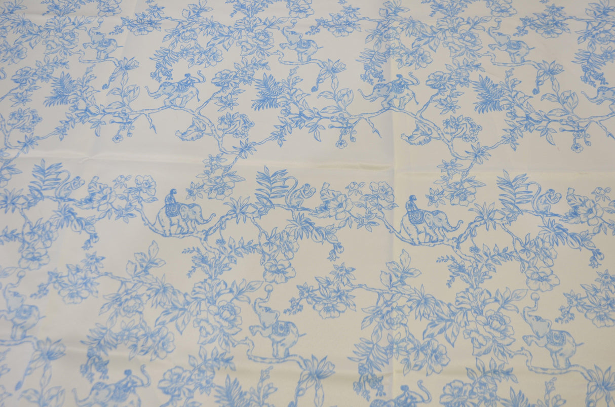 Ben Toile Satin Print | Dull Satin Print | 58/60" Wide | 4 Colors | French Toile Fabric