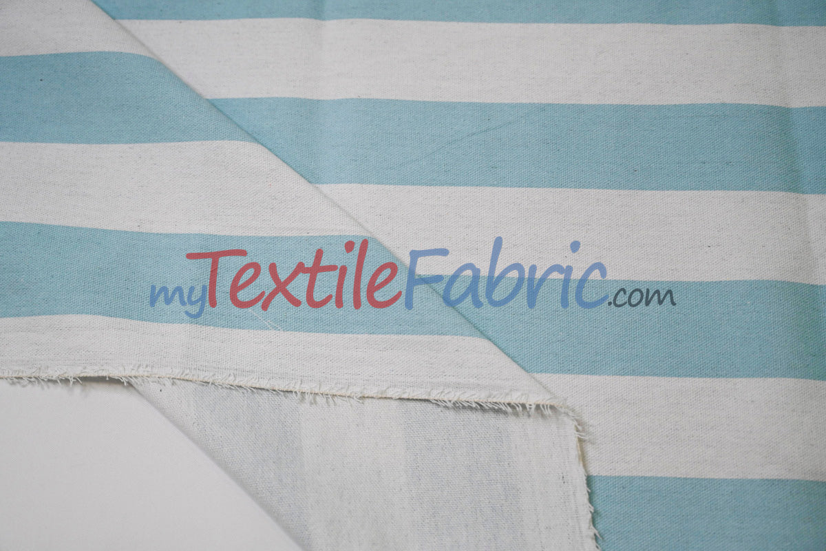 10 Oz 100% Cotton Canvas 2" Stripe | Outdoor Fabric | 60" Wide | Multiple Colors |