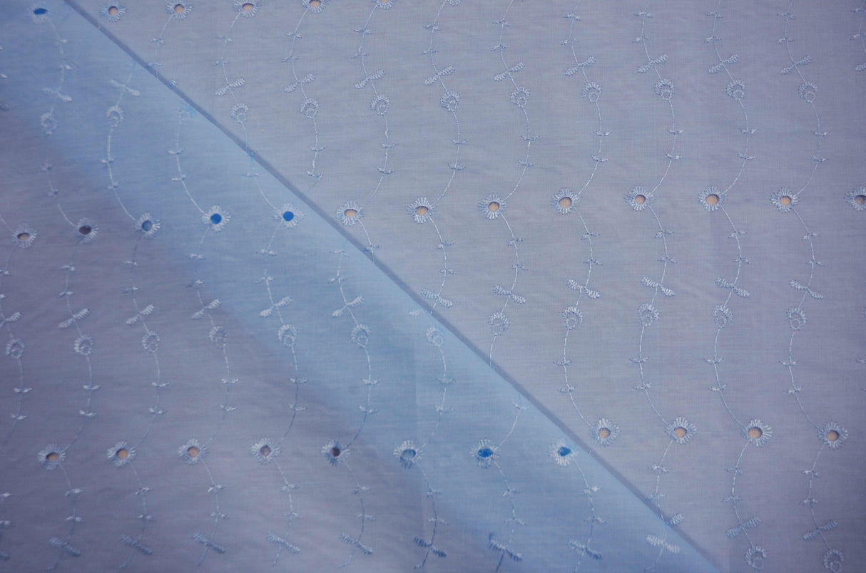 Polyester Cotton Eyelet Embroidery | No Scallop Ends | 60" Wide | Multiple Colors |