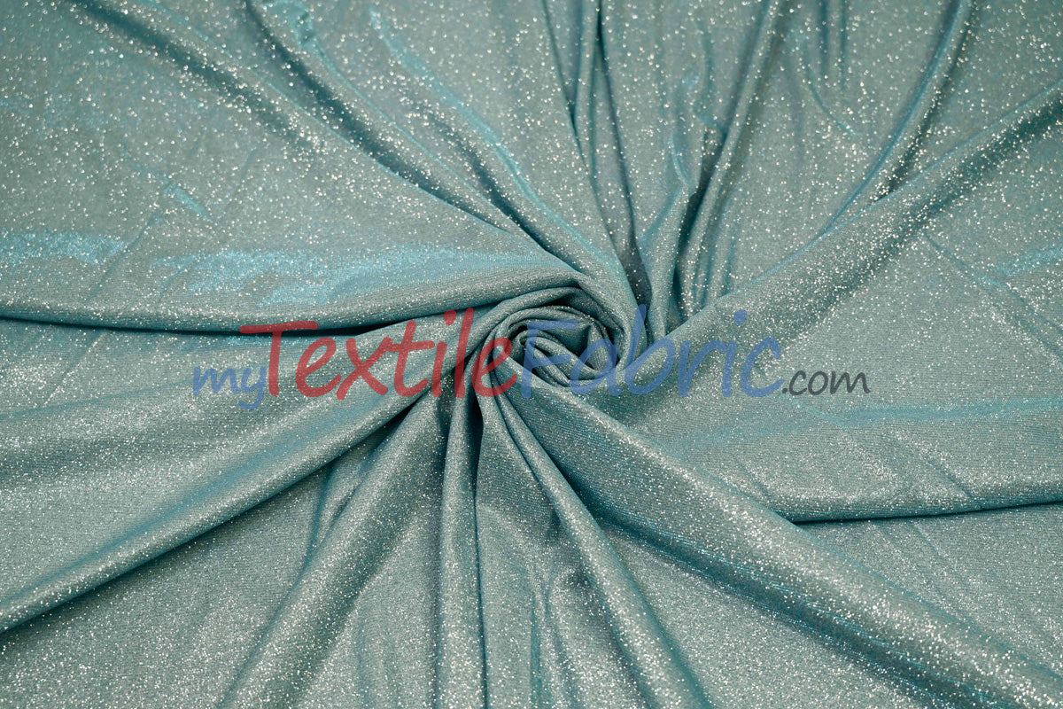 Stretch Glimmer Knit Fabric | 2 Way Stretch | 56" Wide | Metallic Glitter Spandex Knit Fabric |