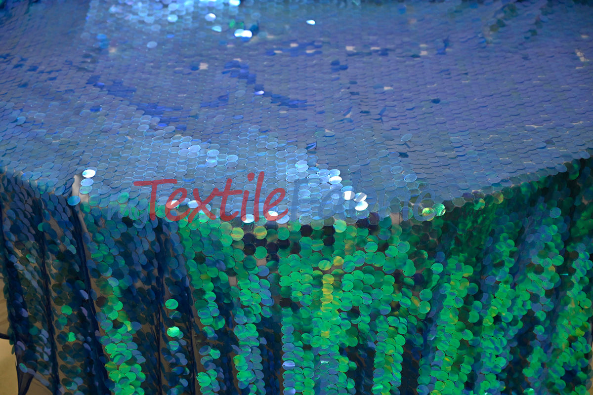 Fish Scale Paillette Sequins Fabric | 9mm Sequins Fabric | 52" Wide | Multiple Colors |