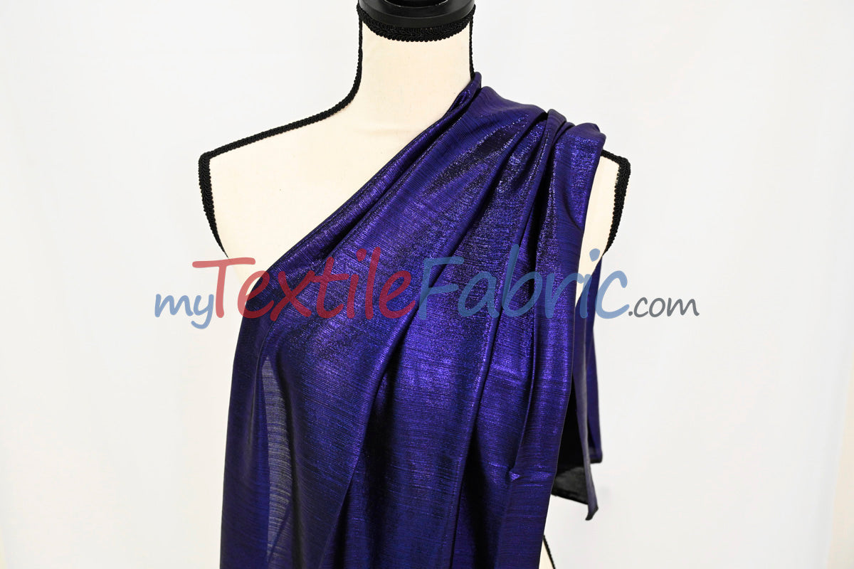 Metallic Stretch Slinky Fabric by the Yard | 58” Wide | 2 Way Stretch | Multiple Colors