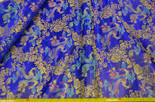 Load image into Gallery viewer, New Oriental Dragon Brocade | Chinese Oriental Dragon Brocade | 45&quot; Wide | Chinese Brocade Fabric | Fabric mytextilefabric Yards Royal Blue 
