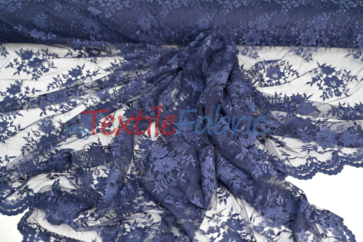 Chantilly Lace Fabric | 52” Wide | Elegant Floral Lace for Bridal & Formalwear