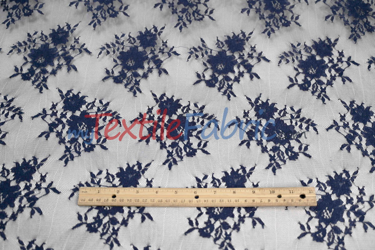 Chantilly Lace Fabric | 52” Wide | Elegant Floral Lace for Bridal & Formalwear