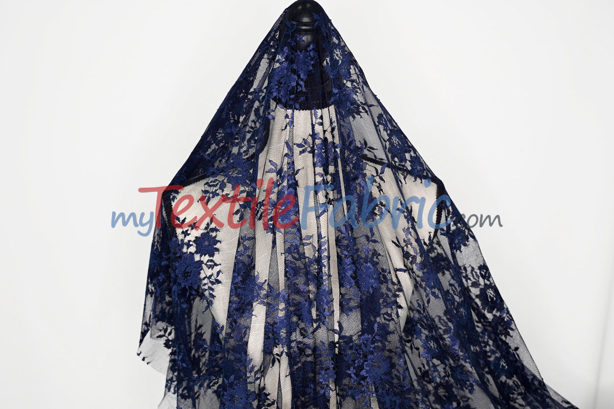 Chantilly Lace Fabric | 52” Wide | Elegant Floral Lace for Bridal & Formalwear