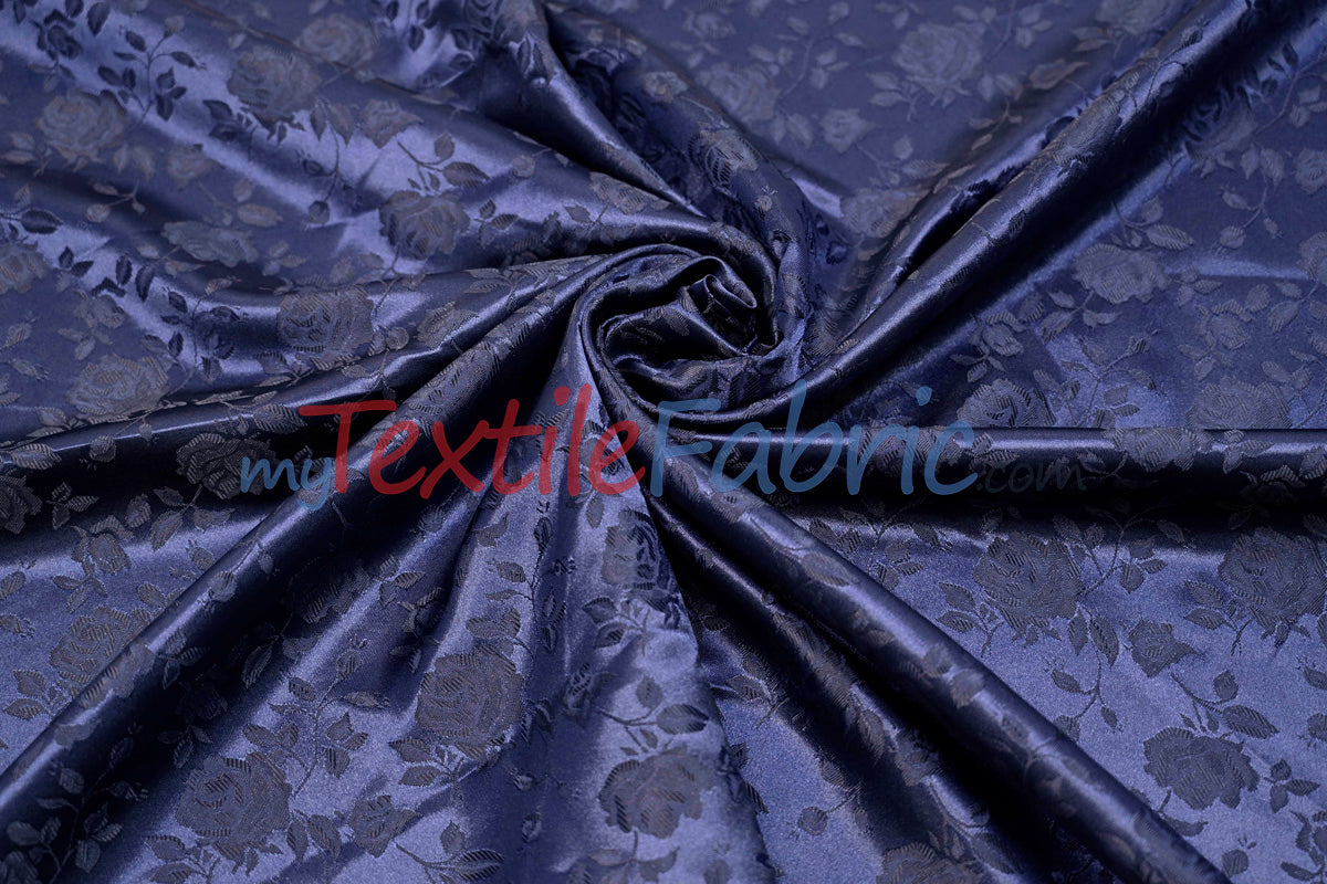Satin Jacquard | Satin Flower Brocade | 60" Wide | Wholesale Bolt 65 Yards |