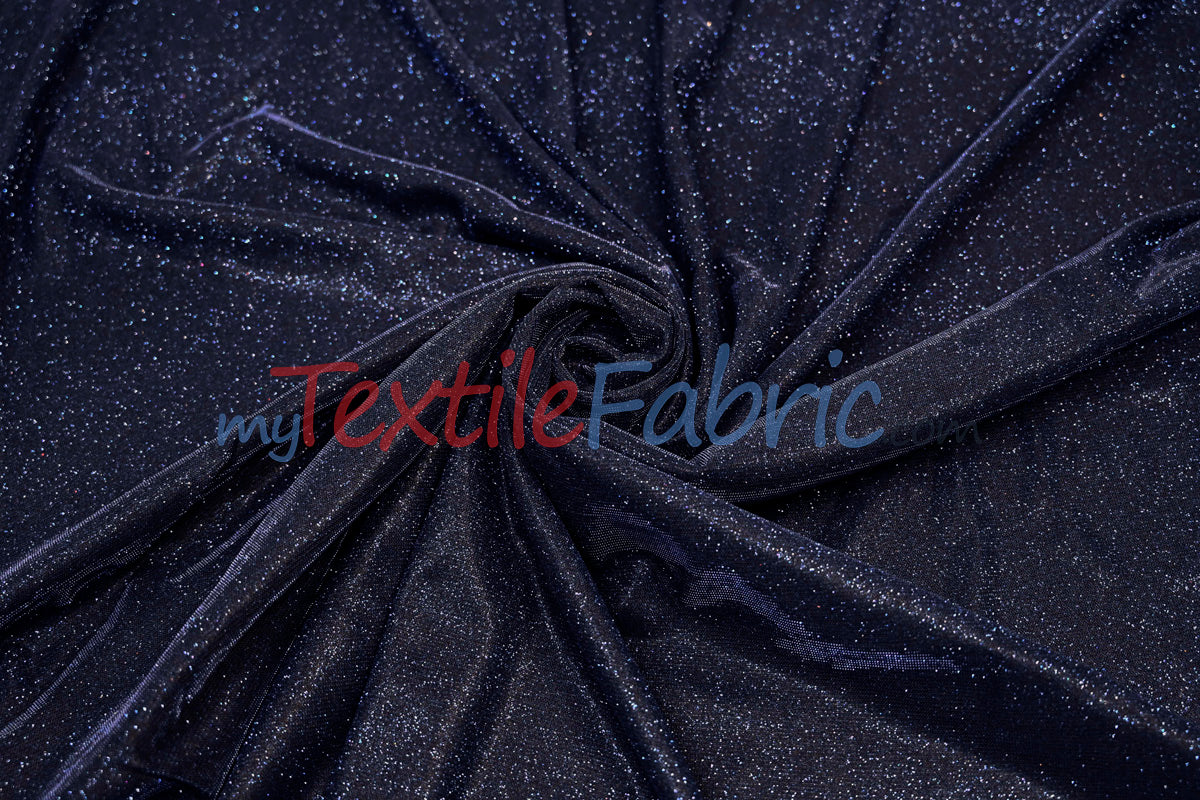 Stretch Glimmer Knit Fabric | 2 Way Stretch | 56" Wide | Metallic Glitter Spandex Knit Fabric |