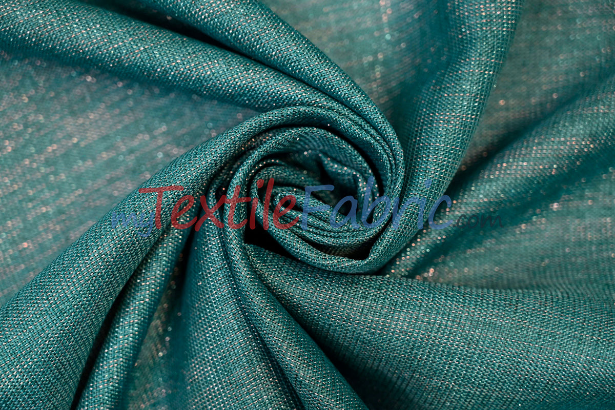 Metallic Vintage Linen Fabric | Imitation Burlap with Metallic Foil | 60" Wide | Washable Burlap Fabric for Decor |