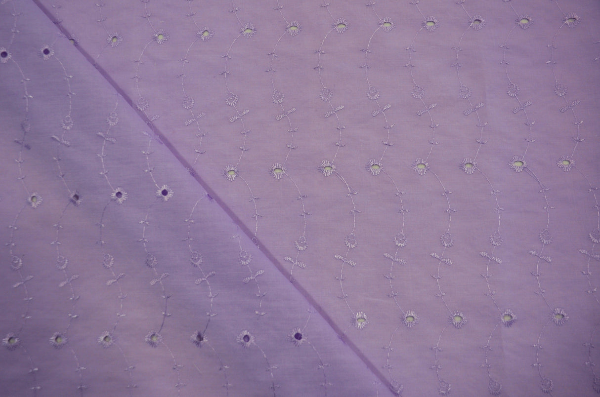 Polyester Cotton Eyelet Embroidery | No Scallop Ends | 60" Wide | Multiple Colors |