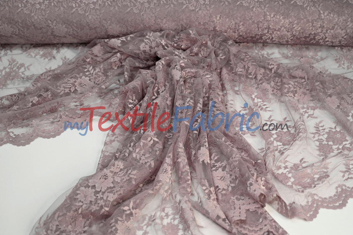 Chantilly Lace Fabric | 52” Wide | Elegant Floral Lace for Bridal & Formalwear