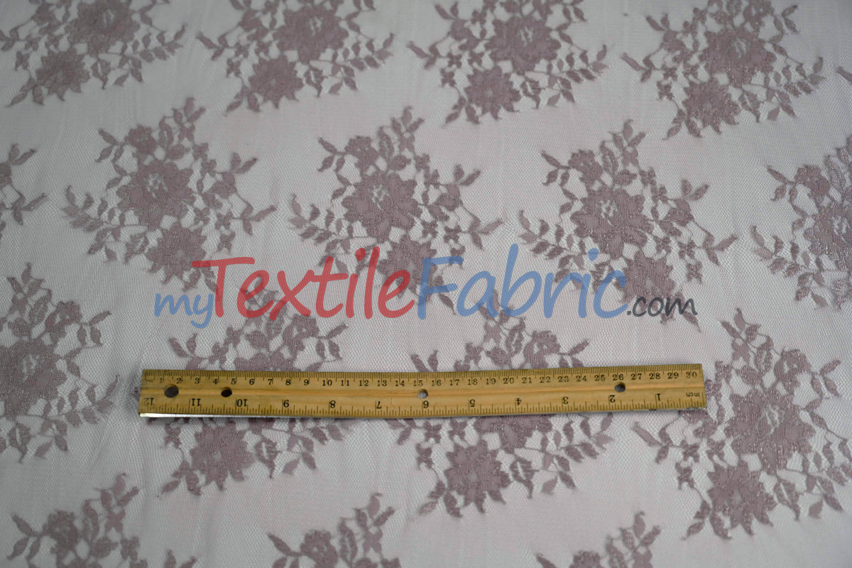 Chantilly Lace Fabric | 52” Wide | Elegant Floral Lace for Bridal & Formalwear