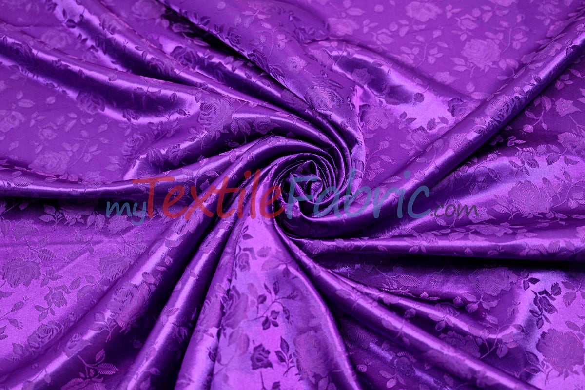 Satin Jacquard - Satin Flower Brocade - Sample Swatch 3x3