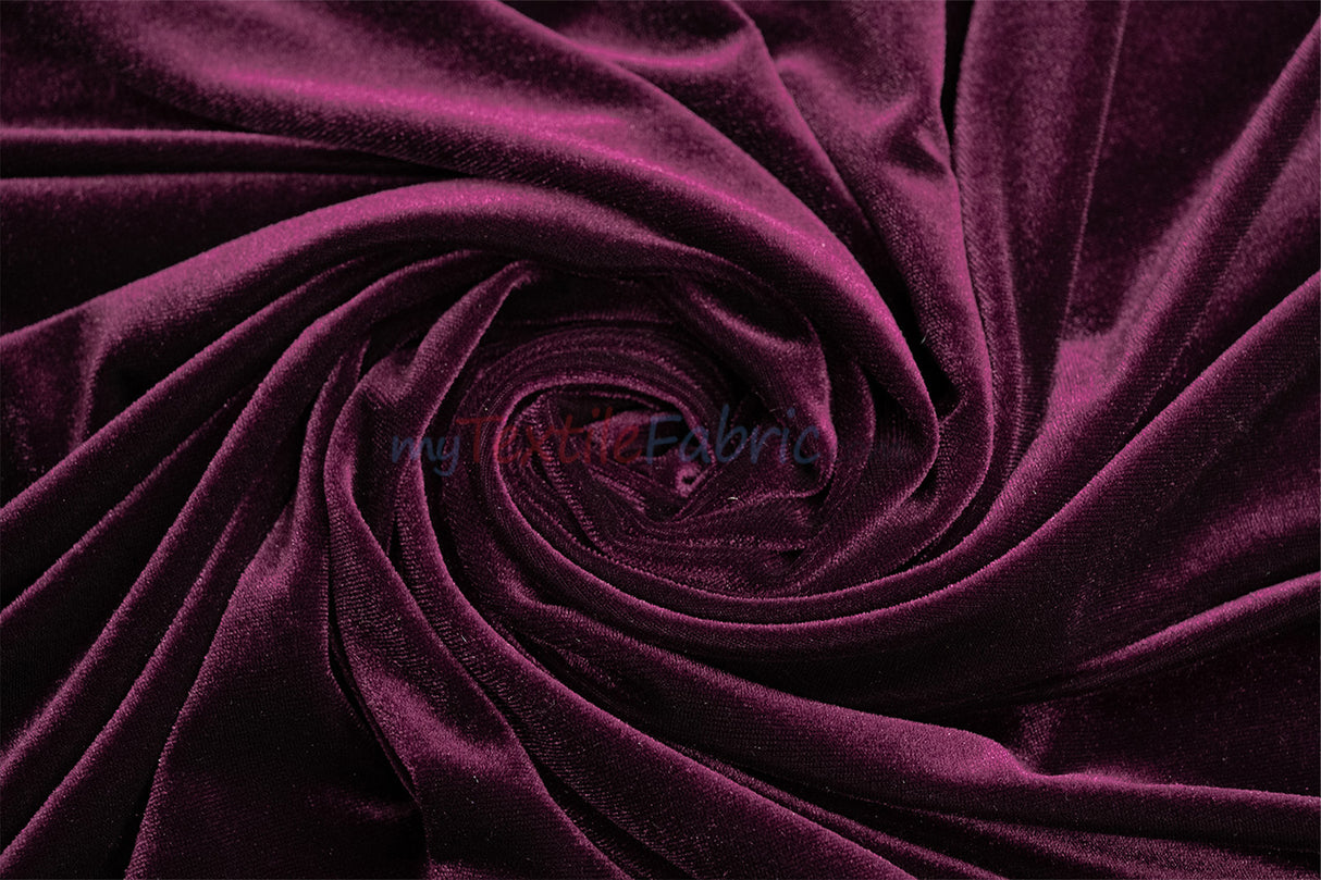 Soft and Plush Stretch Velvet Fabric | Stretch Velvet Spandex | 58" Wide | Spandex Velour for Apparel, Costume, Cosplay, Drapes |