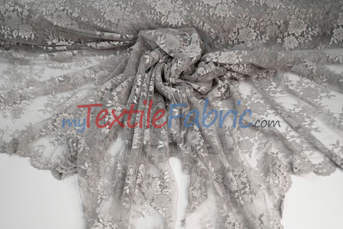 Chantilly Lace Fabric | 52” Wide | Elegant Floral Lace for Bridal & Formalwear