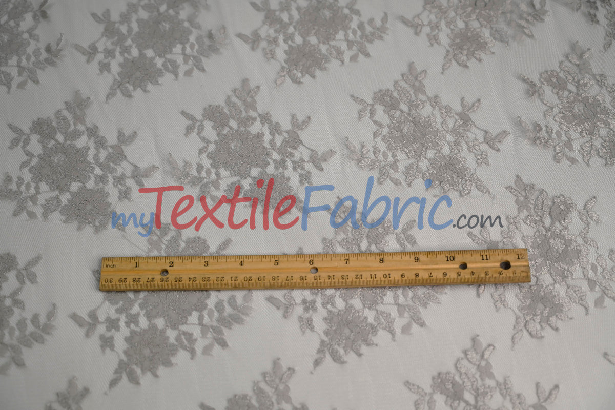 Chantilly Lace Fabric | 52” Wide | Elegant Floral Lace for Bridal & Formalwear