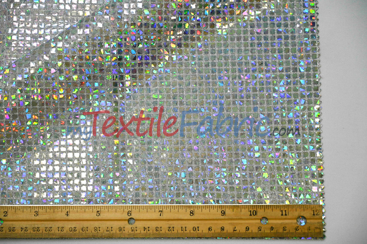 Holographic Mini Square Sequins | 45” Wide | Lightweight Sequin Fabric for Costumes & Apparel