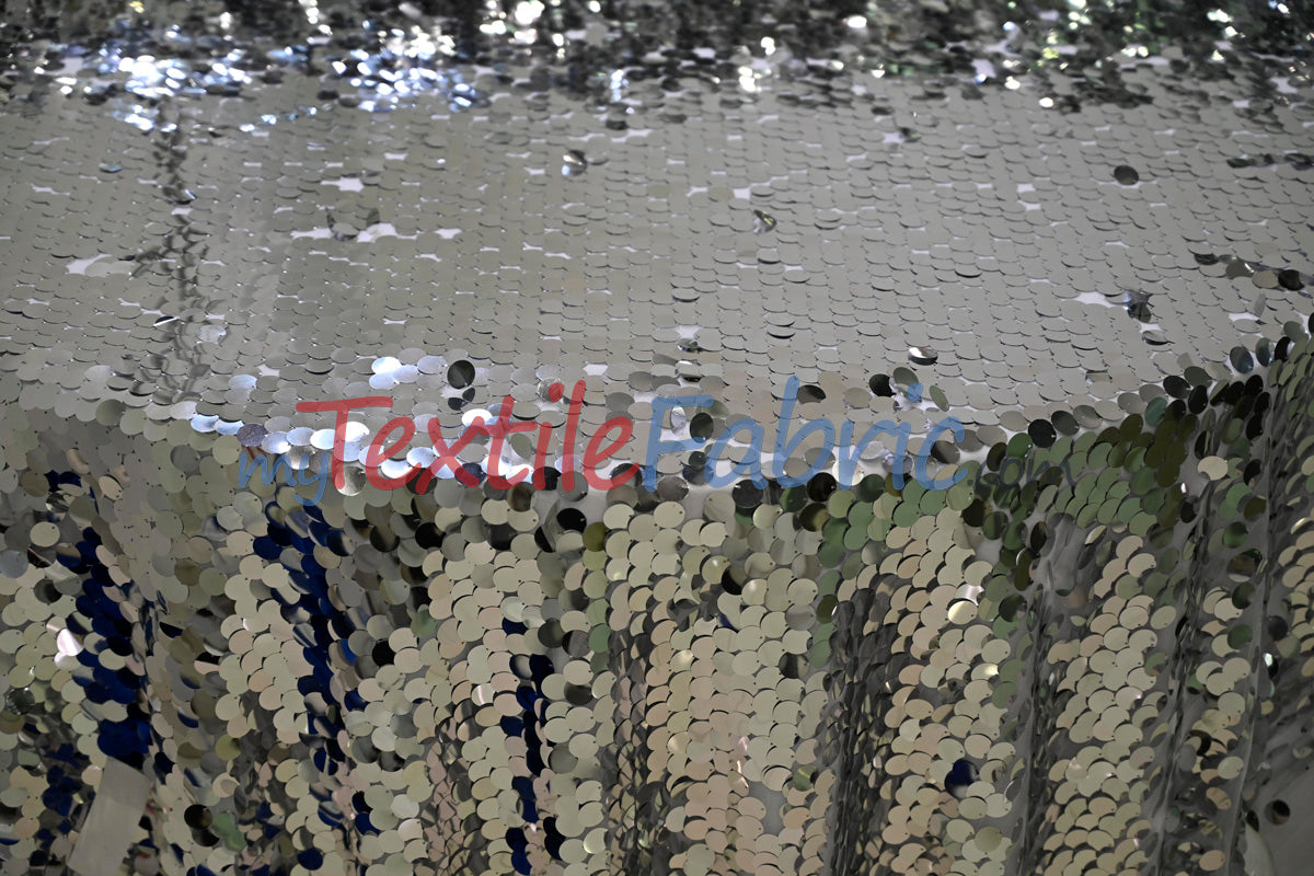 Fish Scale Paillette Sequins Fabric | 9mm Sequins Fabric | 52" Wide | Multiple Colors |