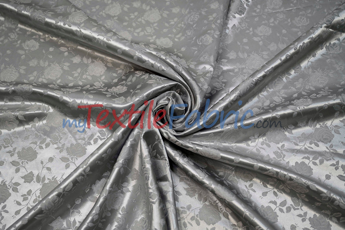 Satin Jacquard - Satin Flower Brocade - Sample Swatch 3x3