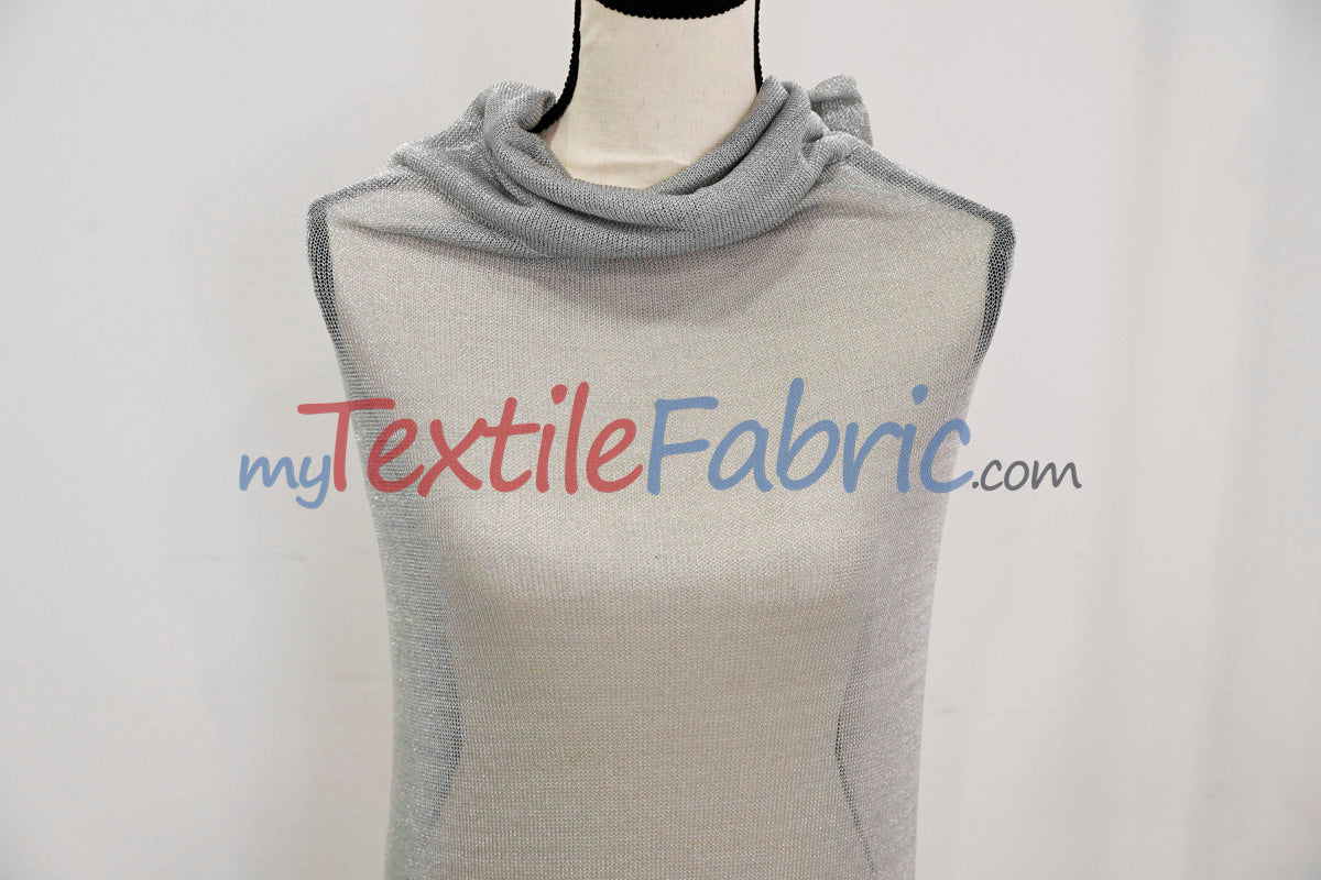 Sparkly Mesh – Metallic Stretch Knit Fabric by the Continuous Yard