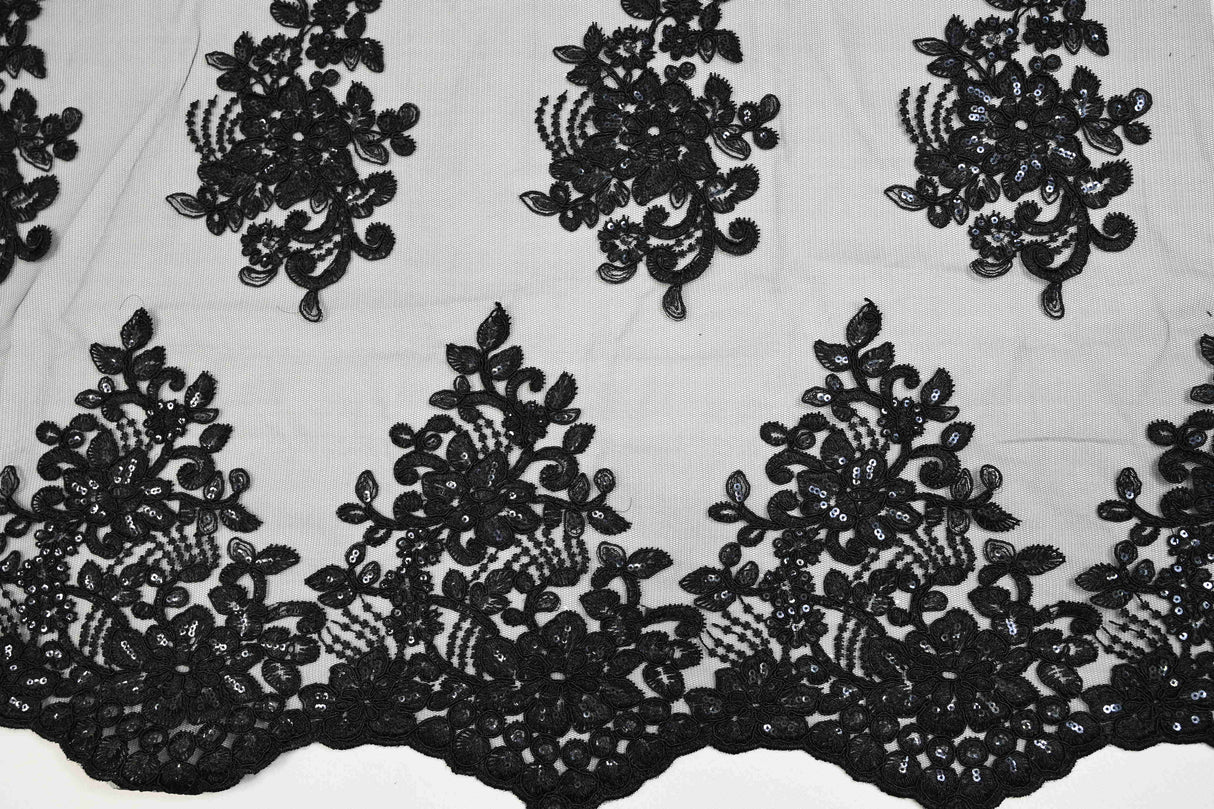 Camilla Embroidery Fabric | Bridal Lace Design YX 1098 | 52" Wide |