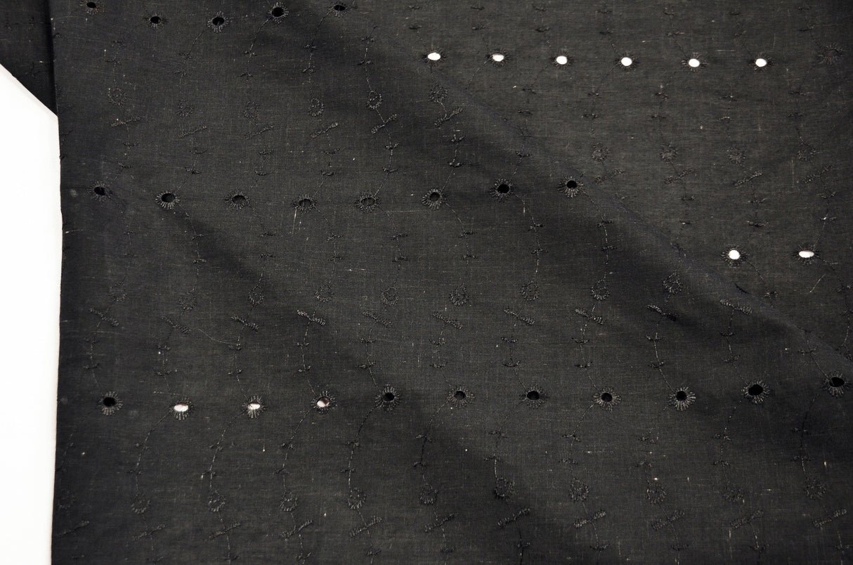 Polyester Cotton Eyelet Embroidery | No Scallop Ends | 60" Wide | Multiple Colors |