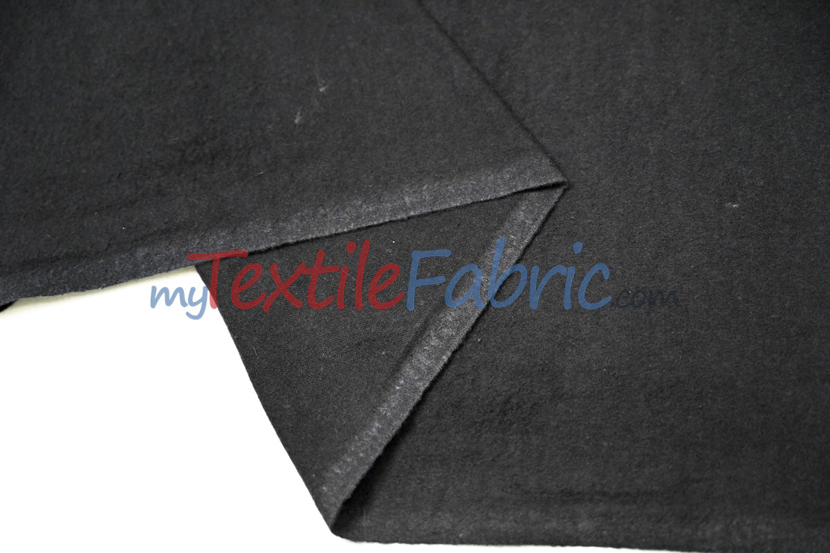 100% Cotton Black Flannel Fabric by the Continuous Yard | 60" Wide | Black Cotton Flannel |