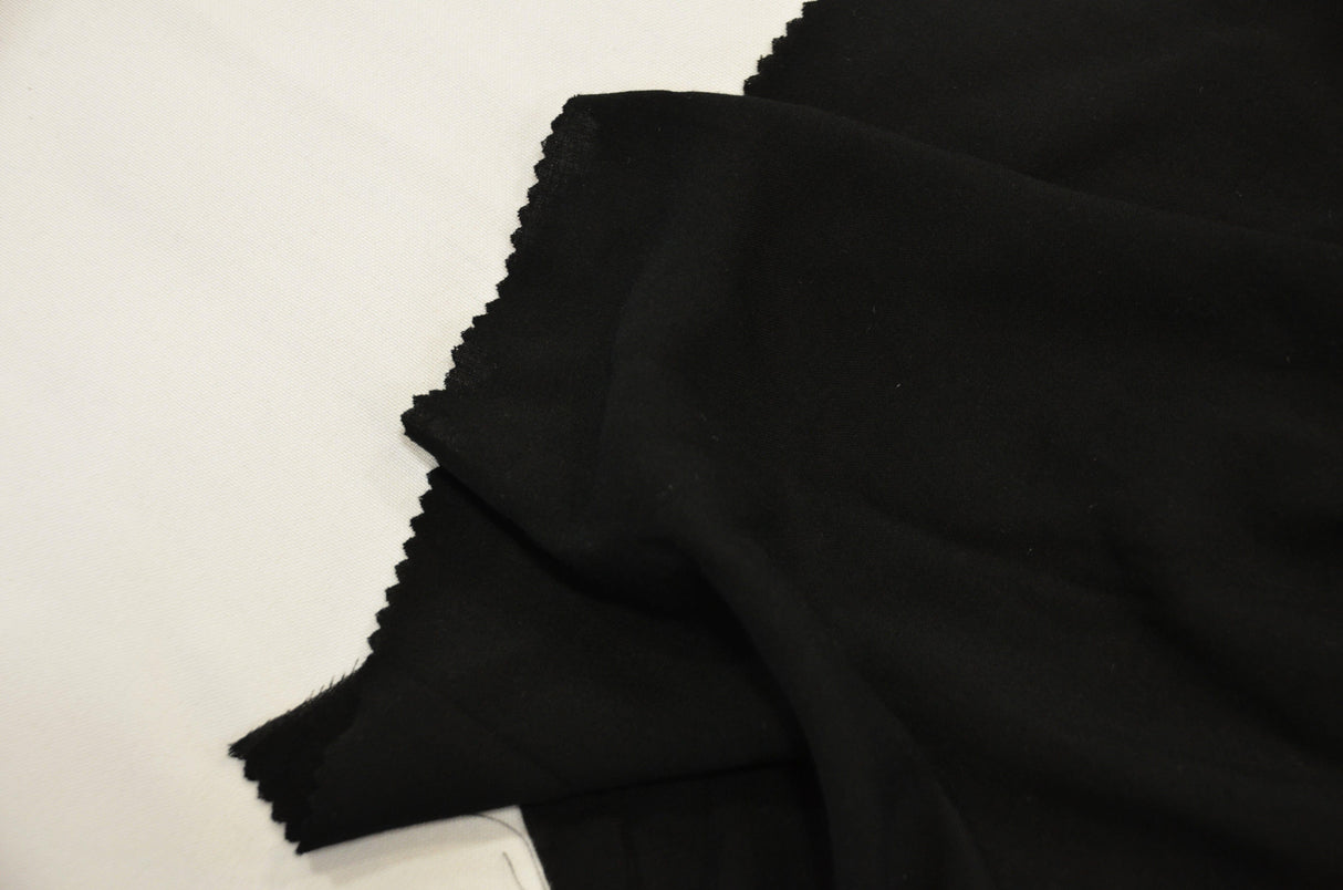 Rayon Challis Fabric | White and Black Rayon Challis | 57/58" | 100% Rayon | Fabric mytextilefabric Yards Black