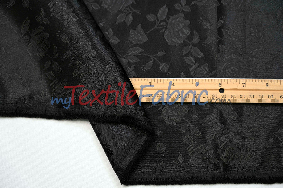 Satin Jacquard | Satin Flower Brocade | 60" Wide | Wholesale Bolt 65 Yards |