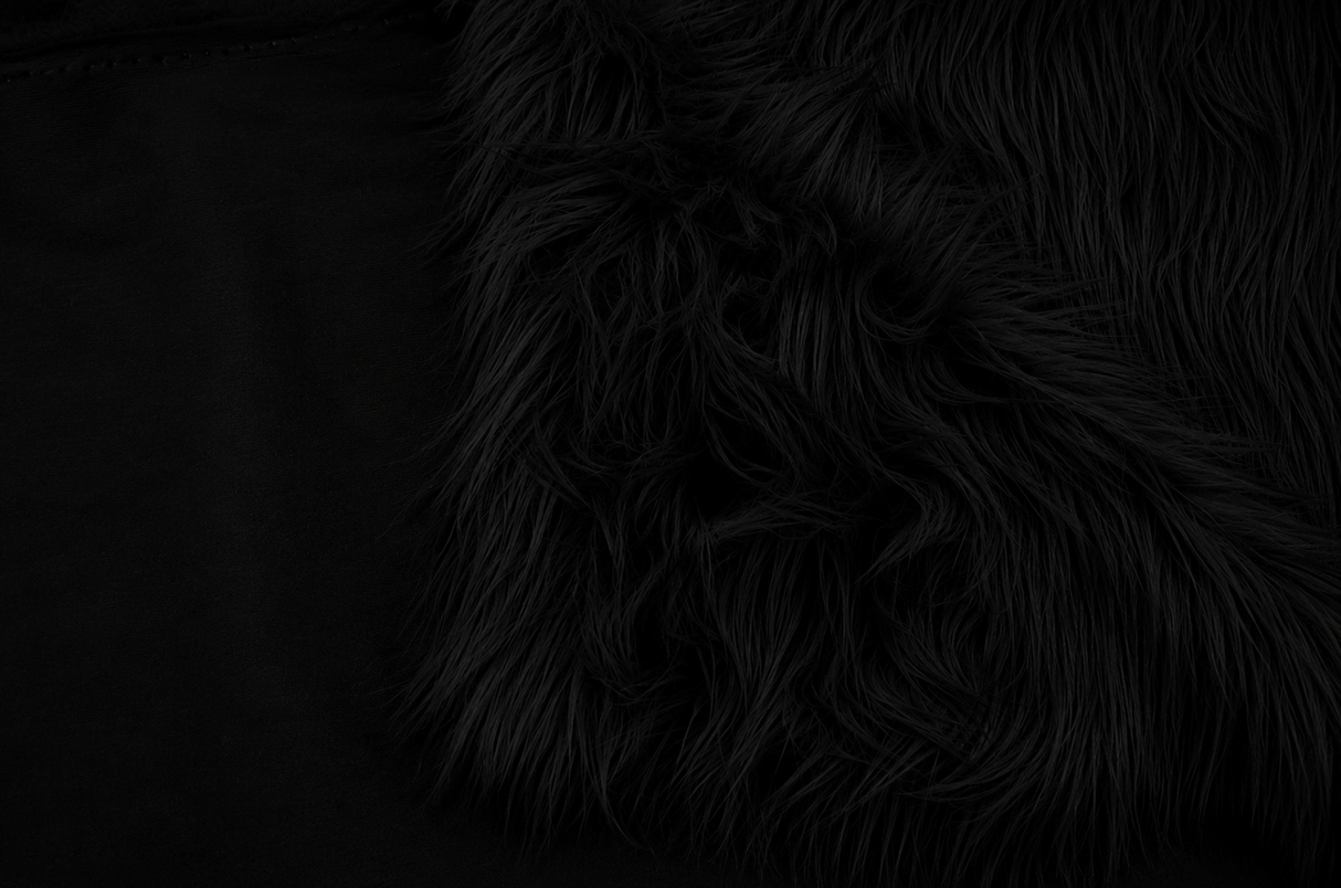 Black and White Long Pile Shaggy Faux Fur Fabric by the Yard | 2" Pile | 60" Wide | Acrylic Polyester |