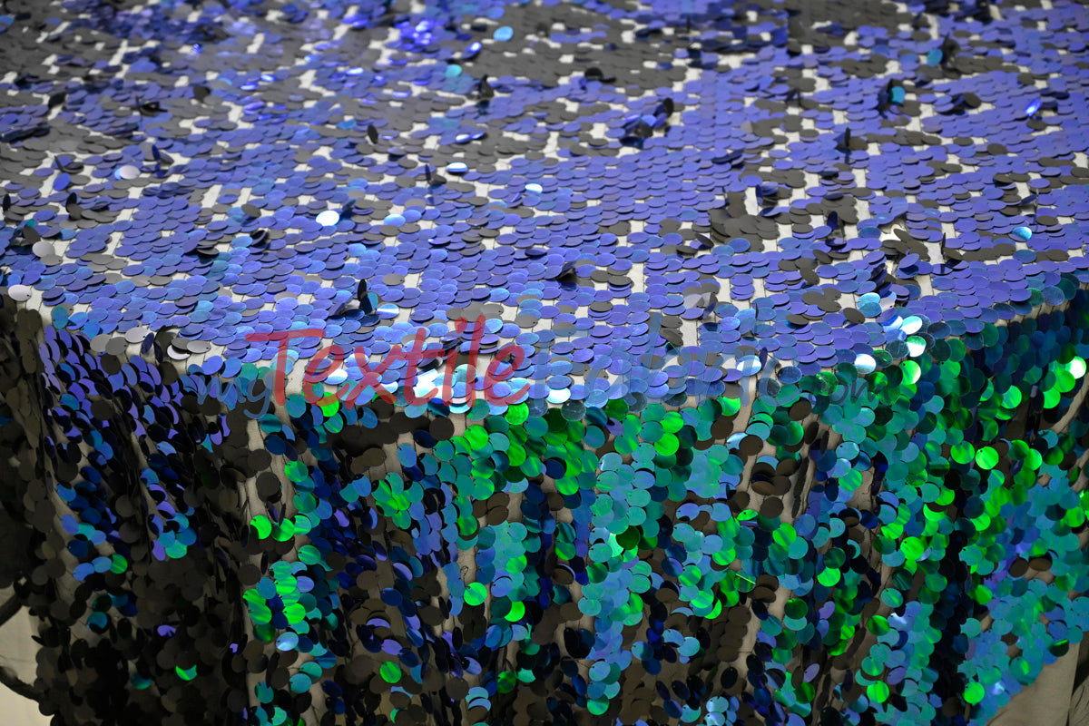 Fish Scale Paillette Sequins Fabric | 9mm Sequins Fabric | 52" Wide | Multiple Colors |